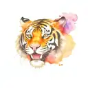 tiger roaring tattoo design idea