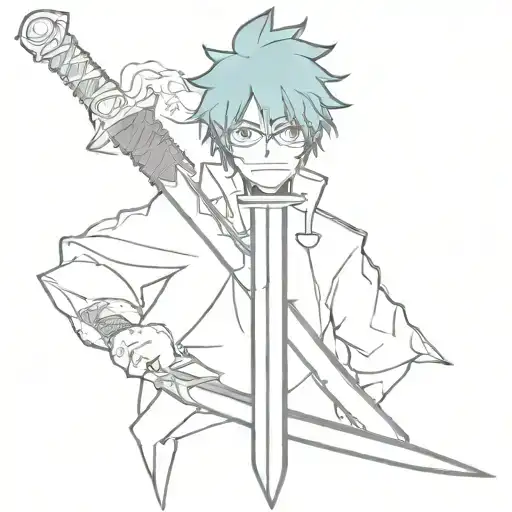 blue exorcist anime sword   tattoo design idea