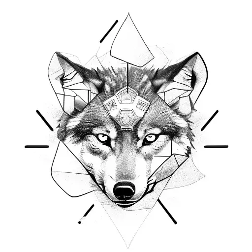 Wolf,dice tattoo design idea