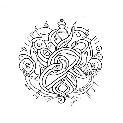 Dagger that says time heals all somewhere tattoo design idea