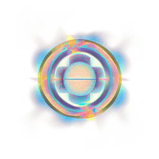 Geometric Eclipse tattoo design idea
