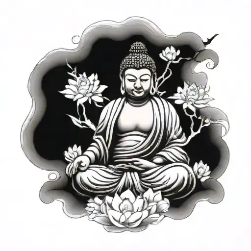 buddha inner peace tattoo design idea