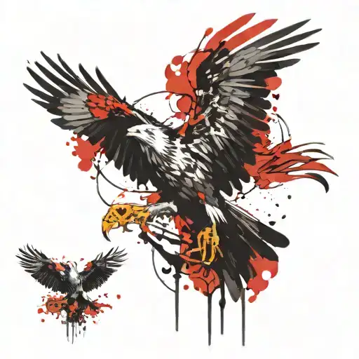 vulture soaring tattoo design idea