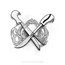 knife only  for chef tattoo design idea