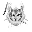 knife only  for chef tattoo design idea