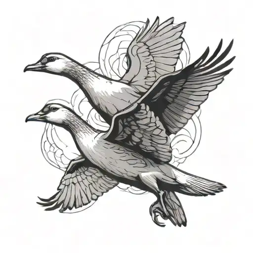 geese flying in v shape symbolizing tattoo design idea