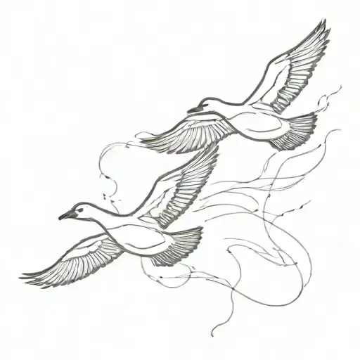 geese flying in v shape symbolizing tattoo design idea