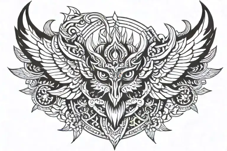 garuda / sky tattoo design idea