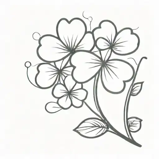 5 leaf clover tattoo design idea