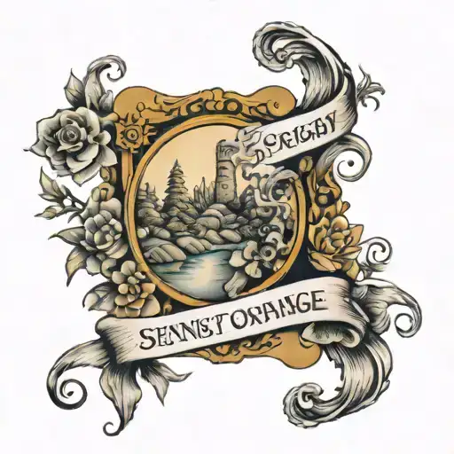 Serenity prayer arm sleeve tattoo design idea