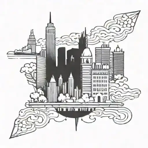 City Skyline tattoo design idea