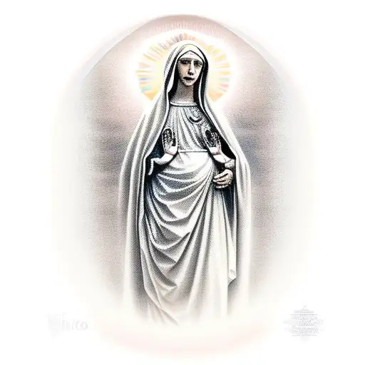 virgin mary with child tattoo design idea