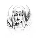virgin mary with child tattoo design idea