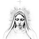 virgin mary with child tattoo design idea