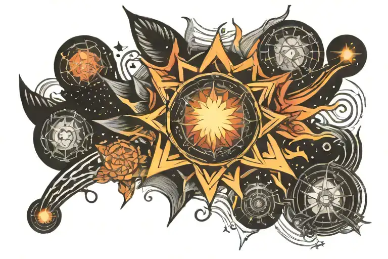 supernova in a line tattoo tattoo design idea