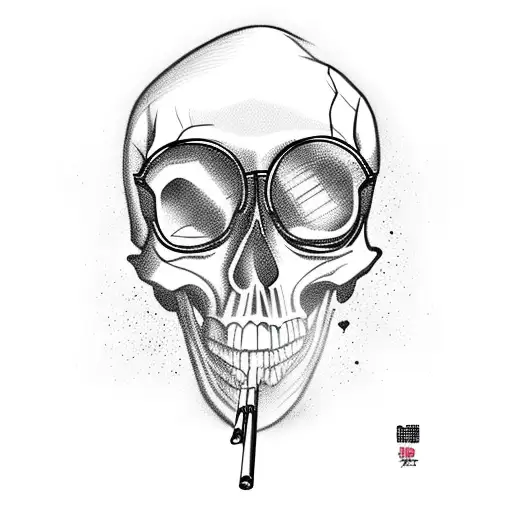 weer smoking skull tattoo design idea