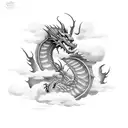 azure dragon in clouds tattoo design idea