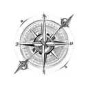 Viking compass with a dragon tattoo design idea