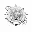 Viking compass with a dragon tattoo design idea