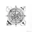 Viking compass with a dragon tattoo design idea