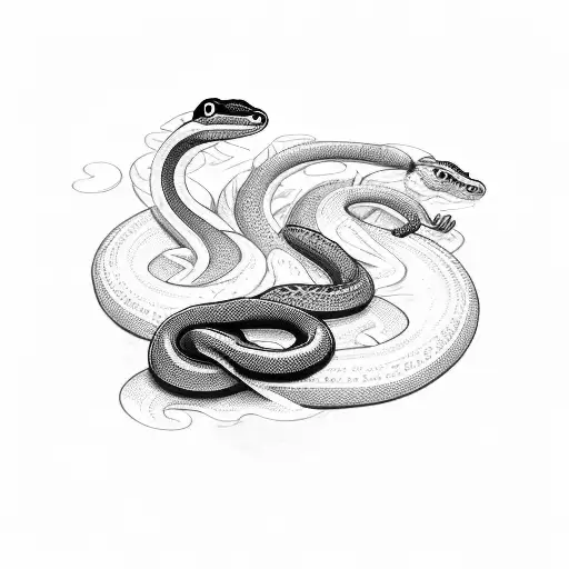 Dotwork "Snake Squeezing Life Out Of Rat" Tattoo Idea - BlackInk AI