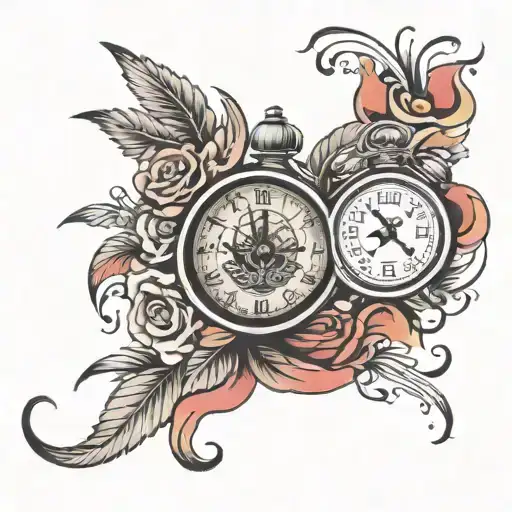 time running tattoo design idea