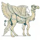 a camel with wings tattoo design idea