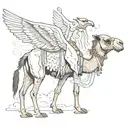 a camel with wings tattoo design idea