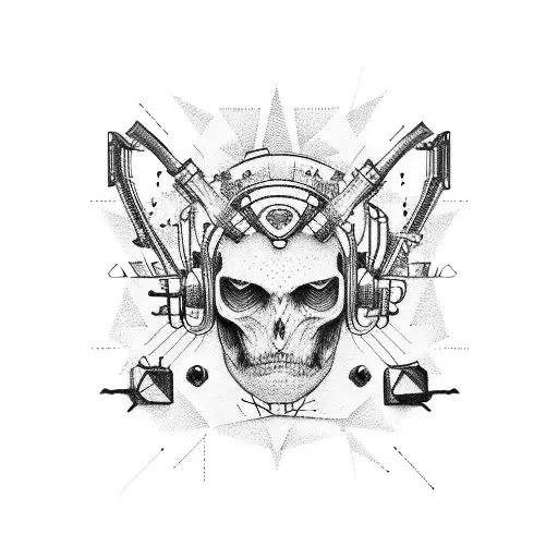 Techno Music Vinyl  tattoo design idea