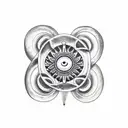 third eye with mushrooms and ouroboros tattoo design idea