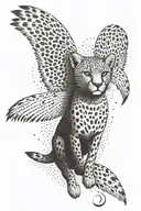 cheetah print and wings tattoo design idea