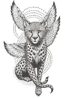 cheetah print and wings tattoo design idea
