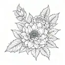 sunflower roses leopard print tattoo design idea