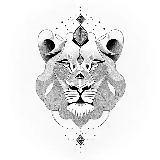 Jewish Lion tattoo design idea