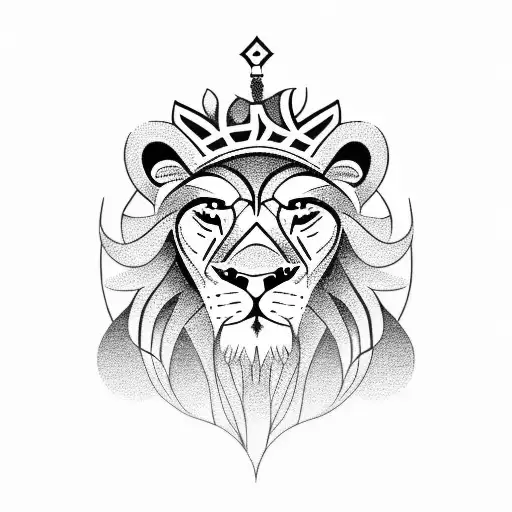 Hebrew Lion of Judah tattoo design idea