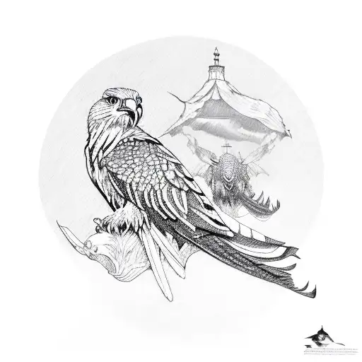 red kite tattoo design idea