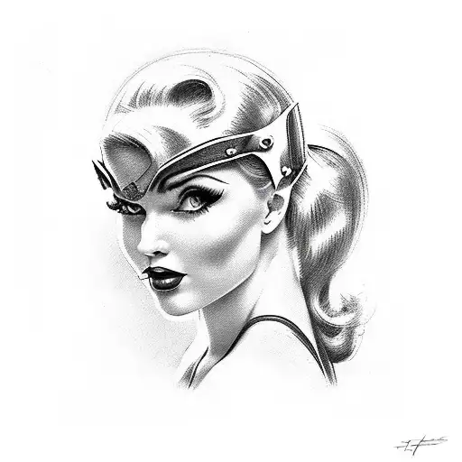 pin-up girl, cross, ww2, nfl, wwe, motorcycle, babes tattoo design idea