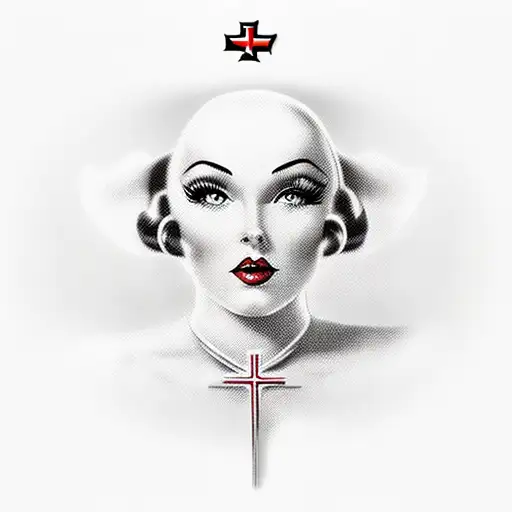 pin-up girl, cross, ww2, nfl, wwe, motorcycle, babes tattoo design idea