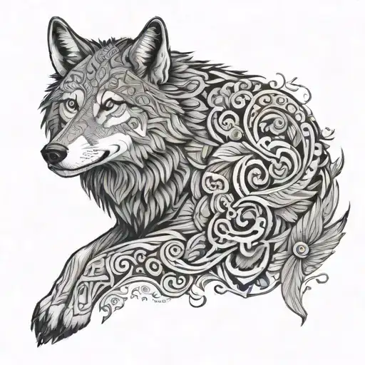 wolf spirit animal ayahuasca Ecuador tattoo design idea