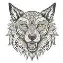 wolf spirit animal ayahuasca  tattoo design idea
