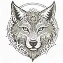 wolf spirit animal ayahuasca  tattoo design idea