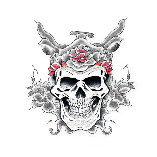 Witches dancing with skeletons tattoo design idea