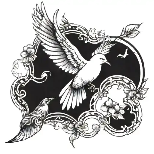dove flying tattoo design idea
