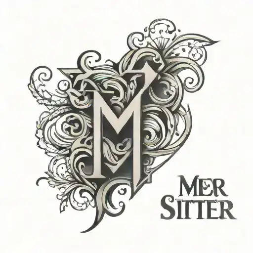 brother sister bond with letter MK tattoo design idea