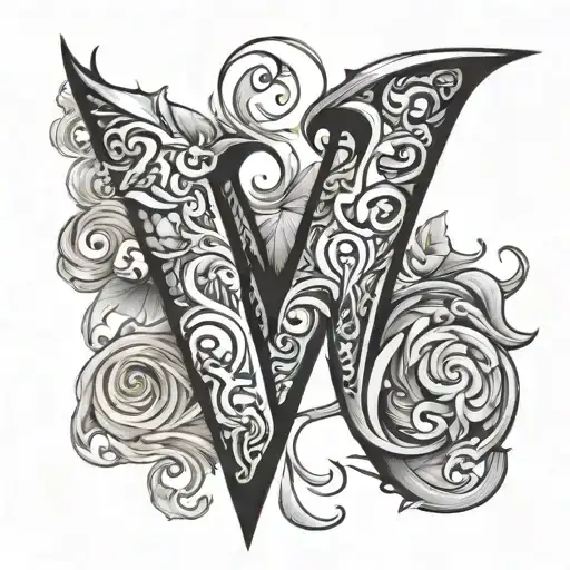 letter MK tattoo design idea