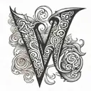 letter MK tattoo design idea