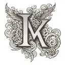 letter MK tattoo design idea