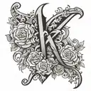 letter MK tattoo design idea