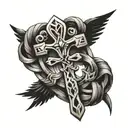 ankh symbol intertwined tattoo design idea