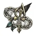 ankh symbol intertwined tattoo design idea